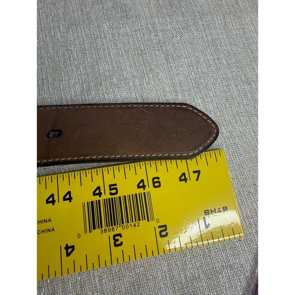 Larry Mahan Western Leather Ranger Belt‎ Brown Cross Conchos Whipstitch 42 - Picture 7 of 9